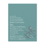 Elegant Aqua Blue Flower Wedding Invitation postcards