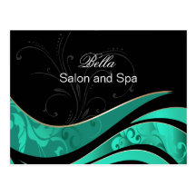elegant aqua flourishbusiness ThankYou Cards Postcard