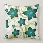 elegant aqua teal floral throw pillow pillows