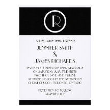 Elegant Art Deco Monogram R Wedding Invitation