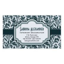 Elegant Art Nouveau Arts and Crafts Green Pattern Business Cards