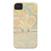 elegant art nouveau flowers floral Case-Mate iPhone 4 cases