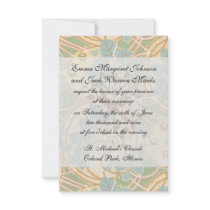 elegant art nouveau summer floral pattern custom invite