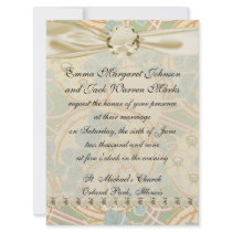 elegant art nouveau summer floral pattern custom announcement