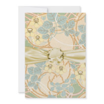 elegant art nouveau summer floral pattern custom invite