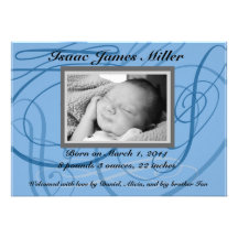 Elegant Baby Announcement in Blue