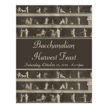 Elegant Bacchanalian Harvest Feast Neo-Classical Personalized Invitations