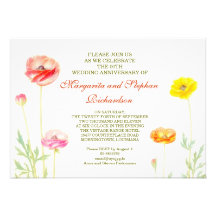 elegant beautiful floral anniversary invitations