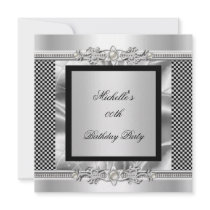 Elegant Birthday Party Art Deco Silver Look