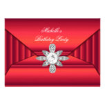 Elegant Birthday Party Red Jewel Purse Look Announcements