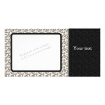 Elegant black and beige floral design photo cards