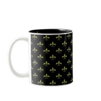 Elegant Black and Gold Fleur-de-lis Mug