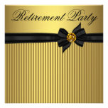 Elegant Black and Gold  Womans Retirement Party Custom Invite