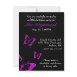 Elegant Black and Mauve Birthday Invitation