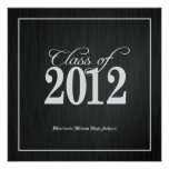 Elegant Black and Silver Metallic Class of 2012 Invites