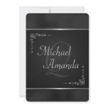 Elegant Black and Silver Wedding Invitations
