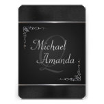 Elegant Black and Silver Wedding Invitations