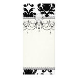 elegant black and white damask custom rack card