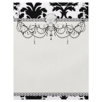 elegant black and white damask flyers