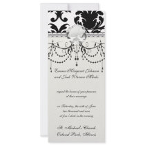 elegant black and white damask invitation