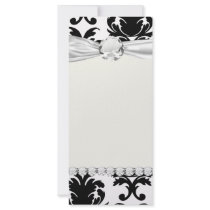elegant black and white damask customised rack card