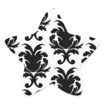 elegant black and white damask sticker