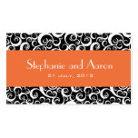 Elegant Black and White Damask Wedding Card Business Cards