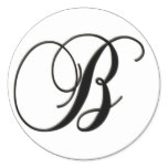 Elegant Black and White Monogram - B - Customised stickers