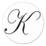 Elegant Black and White Monogram K stickers