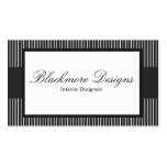 Elegant Black and White Stripe Business Card
