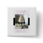 Elegant black and white  wedding cake buttons