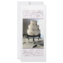 Elegant black and white  wedding cake rack card design