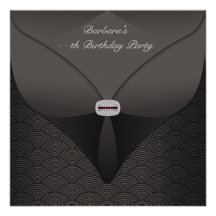 Elegant Black Birthday Party Announcements