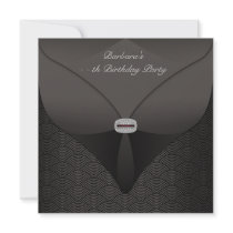 Elegant Black Birthday Party Announcements