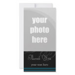 Elegant Black/Blue "Thank You" photo cards