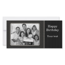 Elegant black design personalized photo card