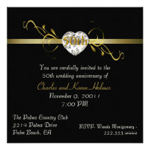 Elegant Black Formal Anniversary Invitation