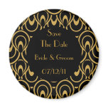 Elegant Black & Gold Art Deco Save The Date magnets
