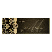 Elegant Black & Gold Damask Favour Tags Business Card Template