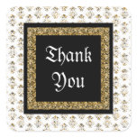 Elegant black gold damask wedding stickers