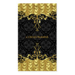 Elegant Black & Gold Look Vintage Gold Lace Frame Business Card Template