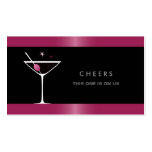 Elegant black martini cocktail glass drink voucher business card template