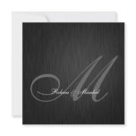 Elegant Black Monogram Wedding Invitation