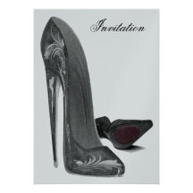 Elegant Black Stiletto Shoes Invitation