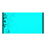 Elegant black swirls wedding gift personalized photo card