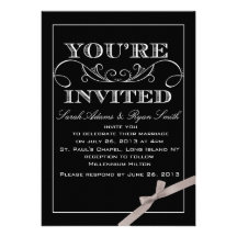 Elegant Black Wedding Invitation