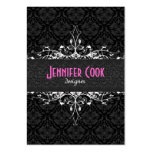 Elegant Black & White  Vintage Floral Damasks 2 Business Card Templates