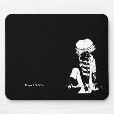 Elegant BLACKs reverted Mouse Mat by alien_purlo
