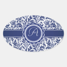 Elegant Blue and White William Morris Floral Stickers