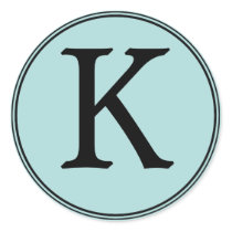Elegant Blue & Black Monogram Stickers